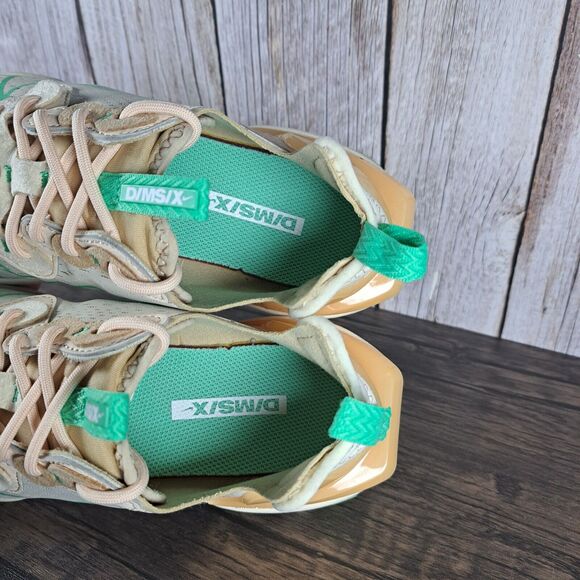Nike NSW React Vision Lace Up Sneaker Women's Sz 7 Pearl White Green Glow Sesame - Picture 7 of 9
